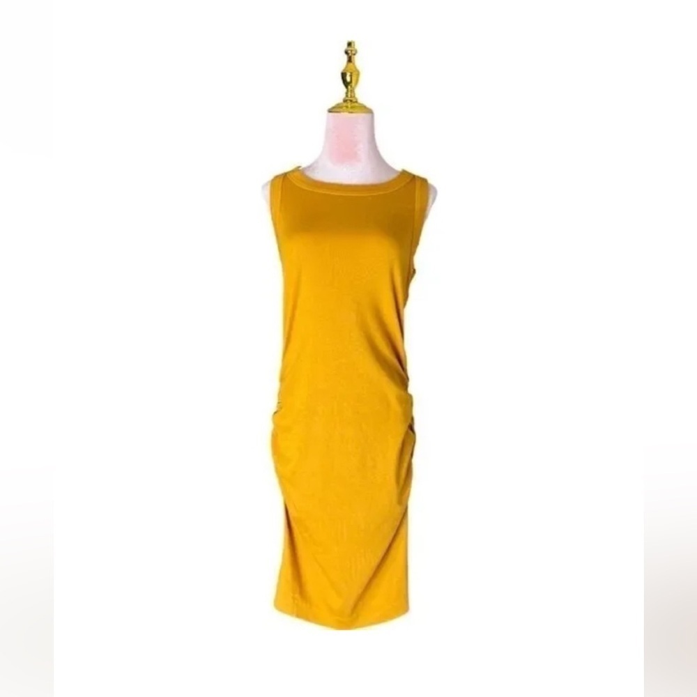 NWT⛱️🔥Michael Stars - Mustard Ribbed Above-the-Knee Dress - LP